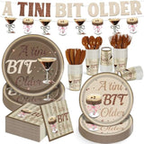 169Pcs Tini Bit Older Espresso Martini Decor A Tini Bit Older Birthday Espresso Martini Napkins Plates Cups Banner A Tiny Bit Older Birthday Decorations, Serves 24