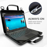 13-14 Inch Zip Lite Always-On Chromebook Protective Hard Case With Accessory Pouch & Shoulder Strap