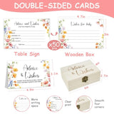 50Pcs Wildflower Baby Shower Advice Cards For Baby Shower Games, Baby In Bloom Advice And Wish Cards Box For New Parents Baby Shower Decorations (Mix)