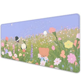 Flower Desktop Mouse Pad, Cartoon Kawaii Nature Desk Mat For Desktop, Keyboard And Gaming Mouse Pad (27.5X11.8 In)