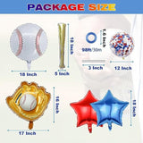 Baseball Party Balloons – Glove, Bat, Confetti Foil Balloons for Birthday & Baby Shower