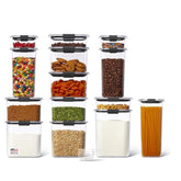 Rubbermaid Brilliance 14-Piece Food Storage Container Set with Scoops Airtight BPA-Free for Kitchen and Pantry Organization