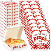 50 Pcs Valentines Heart Mini Pizza Box Square Cardboard Pizza Box Small Cookie Boxes For Valentine Celebrations Party Favors Birthdays Weddings,(3.54 X 3.54 X 0.78 Inches)