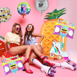 10 Pcs Roller Skate Balloon Set 22 Inch Disco Ball Balloons Color Foil Boombox Balloon 80S 90S Retro Balloons For Disco Theme Hip Hop Birthday Party