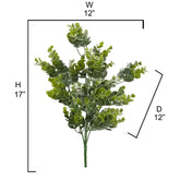 18" 5 Stems Artificial Frosted Eucalyptus Greenery Plant For Christmas Decorations Home Decor, Wedding Décor, Holiday Bush, Floral Arrangement, Cemetery Flowers, Wedding Décor, Green