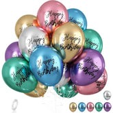 30Pcs Metallic Happy Birthday Balloons – Colorful Balloons for Party Decor