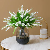 12 Artificial Valley Lilies, Artificial White Bell Orchids, Wedding Handheld Bouquet, Suitable For Family Garden Wedding Parties (White)