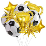 10 Pcs Soccer Balloons with Trophy for Birthday and Game Day Decorations