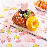 200 Pieces Thanksgiving Pink And Gold Pumpkin Confetti Christmas Baby Shower Maple Leaf Confetti Glitter Thanksgiving Pumpkin Decorations Table Decorations For Birthday Party Supplies (Simple)