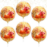 6 Pack Large 22 Inch Happy Thanksgiving Foil Turkey Balloons