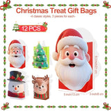 12 Pieces Christmas Treat Gift Bags 8.3 X 5 X 3 Inch Xmas Paper Goodie Candy Bags For Present Wrapping For Xmas Holiday Decor Supplies Classrooms Wedding And Party Favors