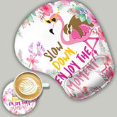 2 Pack Gaming Mouse Pad And Coaster,Ergonomic Mouse Pad With Wrist Support Gel,Non-Slip Pu Base,Easy Typing Pain Relief Effect,Suitable For Office And Home (Cute Sloth And Flamingo)