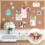 40Pcs Flower Push Pins Flower Cute Pins Decorative Flower Cork Board Tacks For Bulletin Board, Photos Wall Maps, Other Offices Schools Supplies And Accessories, Christmas Decoration