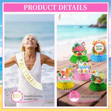 23Pc Luau Hawaiian Retirement Party Decor Set – Tropical Banner, Swirls, Fans & Centerpieces