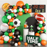 Sports Balloon Garland Kit - White/Green/Black/Orange Theme Decor