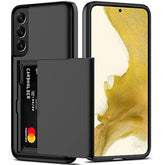 For Samsung S22 Plus Case With Card Holder 5G 6.6 Inch Slim Dual Layer Heavy Duty Protective Wallet Case For Galaxy S22 Plus (Black)