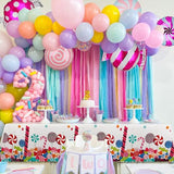 Sweet Candy Balloon Set Candies Theme Swirl Mylar Foil Balloons 12Pcs