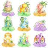 Dinosaur Honeycomb Centerpieces 9Pcs For Table Decorations Dino Baby Shower Decorations Dinosaur Party Favors Supplies Dinosaur Centerpieces For Baby Kids Girls Boys