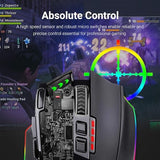 M801 Wireless Gaming Mouse, RGB Gaming Mouse with MMO 9 Programmable Macro Editing Buttons, UP 16000 Adjustable DPI, Rapid Fire Button for Game,