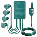 4 Channel Chase Christmas Light Controller, 1.25A 147W Per Channel, Ip44 Waterproof Christmas Light Flasher Plug With 8