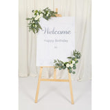 2Pcs Artificial Wedding Arch Flowers For Wedding Sign, Floral Swag Dusty Decor For Reception Ceremony Backdrop(Willow Leaves-Peony-White)