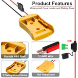 Power Wheel Adapter Compatible With For Dewalt 20V Battery Adapter, Power Wheel Battery Converter Kit Include Fuse & Wire Terminals,12Awg Wire, Power Connector For Diy Rc Car Toys Robots