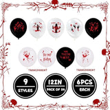 54PCS Halloween Bloody Balloon Set Black White Red Blood Splatter Handprint Balloons for Party