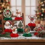 12 Pcs Christmas Honeycomb Centerpieces Vintage Party