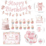 Ballerina Birthday Party Decorations Include Banner-Backdrop-Balloons-Cake Topper-Cupcake Toppers For Ballet Birthday Party Decorations