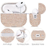 Bling Case For Airpods Pro 2Nd 1St Generation Case - Jewelry Cute Airpods Pro 1 2 Case Cover With Glitter Keychain Women 2025 Crystal Fancy Case For Ipods Pro2 1 Wireless Charging Cases-Gold