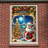 Santa Claus Merry Christmas Window Banner 41x30in Holiday Decor