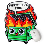 Dumpster Fire Mouse Pad - Hilarious Cute Everything Is Fine Mousepad For Computer Laptop Gaming Office Home Decor, Washable Non-Slip Rubber Base Funny Travel Mouse Pads, 9.72 X 7.2 Inch