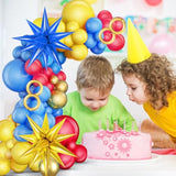 Red Blue Yellow Balloon Arch Kit, Balloons Garland Kit With Explosion Star Foil Balloons For Cartoon Hedgehog Carnival Circus Theme Birthday Party Baby Shower Decorations