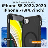 Hualele iPhone SE 8 7 Magnetic Magsafe Case Military Grade Black Slim