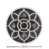12 Pieces Lotus Blossom Metal Shank Buttons. 20Mm (3/4 Inch) (Antique