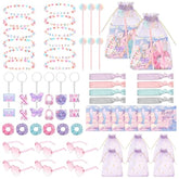 62 Pcs Singer Friendship Party Favors Pink Purple Era Music Birthday Party Supplies Bulk Bracelet Keychain Sunglasses Hair Bands Scrunchie Thank You Gift For Women Fans Bachelorette Goodie Bag