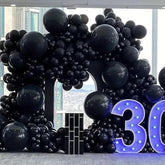 110Pcs Black Balloons Different Sizes 18/12/10/5 Inch, Matte Black Lat