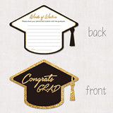 Graduation Advice Cards For The Graduate (50 Pack), High School Or College Graduation Party Games Decorations Supplies, Well Wishes Card For Graduates, Advice For The Graduate Cards (Black)