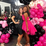 Valentine'S Day Black And Hot Pink Balloon Garland Kit 160 Pcs Rose Re