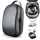 Carrying Case For Meta Quest 3S/Quest 3/Quest 2 Vr Headset, Controller, Original Head Strap, Carbon Fiber Hard Shell Pouch With Lightweight Portable Protection For Travel Storage