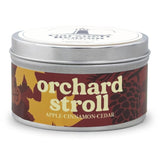 Orchard Stroll Fall Scented Tin Candle | Apple, Cinnamon, Cedar Highly Scented | Great For Home, Office | 100% Natural Soy Wax | 30+ Hour | Handcrafted In The Usa