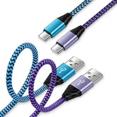 Android Auto Usb C Cable Type C Charger Usb Data Transfer Cable Fast Charging For Samsung Galaxy S25 Ultra/S25+/S24Fe/A23/A25/A26/A16/A15/A35/A55/S24 Ultra/S23Fe/S23 Ultra/S22/A53/A14/A13, 3Ft 2Pack