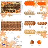 Thanksgiving Balloon Arch Kit 146pcs Orange Brown Balloons with Banner for Autumn Harvest Party