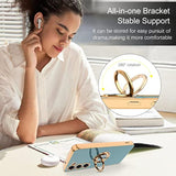 For Samsung Galaxy S23 Case, 360° Ring Holder Kickstand Support Car Mount Elegant Plating Edge Slim Shockproof Soft Tpu Protective Phone Cover For Samsung Galaxy S23 6.1" 2023, Gary Green