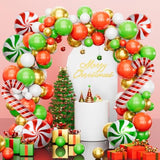 Christmas Balloon Arch Kit 126pcs Red Green White Gold Holiday Decor