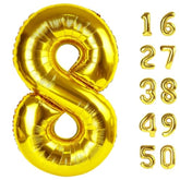 40 Inch Giant Gold Foil Number 8Th 18Th 28Th Birthday Balloons Gold Digit 8 Balloons For Men Women 80Th Anniversary Party Decorations Supplies