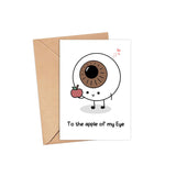 To The Apple Of My Eye Card - Valentine'S Day Medical Card Gift For Doctor-Nurse - Medical Cute Card - Eyeball Card - Optometry Card - Eye Card - Medical Pun Card - Greeting Card