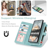 For Samsung Galaxy S25 Ultra Wallet Case With Card Holder, Detachable Magnetic Phone Case For S25 Ultra,Pu Leather All-Round Protective Phone Case Wallet With Wrist Strap,Blue