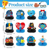 12PCS Father's Day Honeycomb Centerpieces Dad's Day Tables Decorations Honeycomb Balls Happy Fathers Day Themed Party Supplies for Dad's Birthday Family Home Party Decor Favor for Photo Backdrop