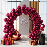Burgundy Balloon Garland Kit: Double-Stuffed Maroon Balloons, Graduation Decor